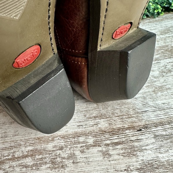 LAREDO Lea Vamp Fox Western Cowgirl Boots Women's 9.5M Brown Leather Barn Horses - Picture 10 of 13